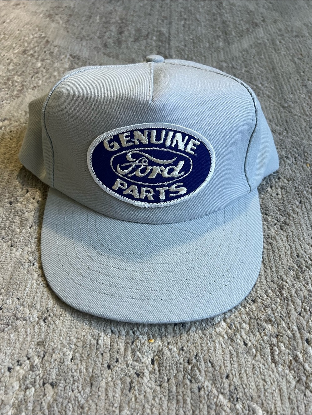 Vintage 80s Genuine Ford Parts Trucker Hat Snapback Gray Green Underbrim Taiwan